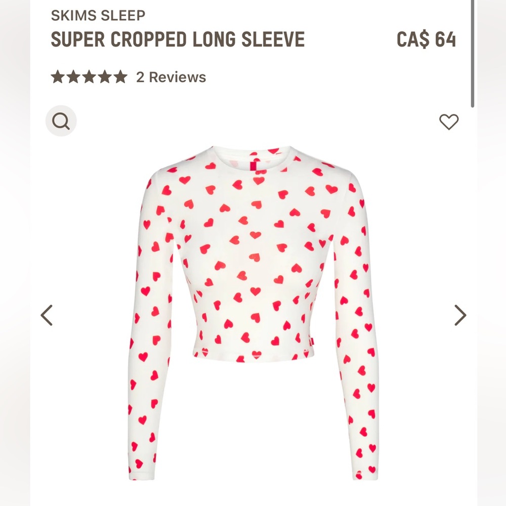 Skims limited edition valentines sleep set